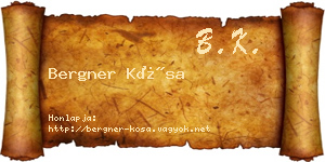 Bergner Kósa névjegykártya